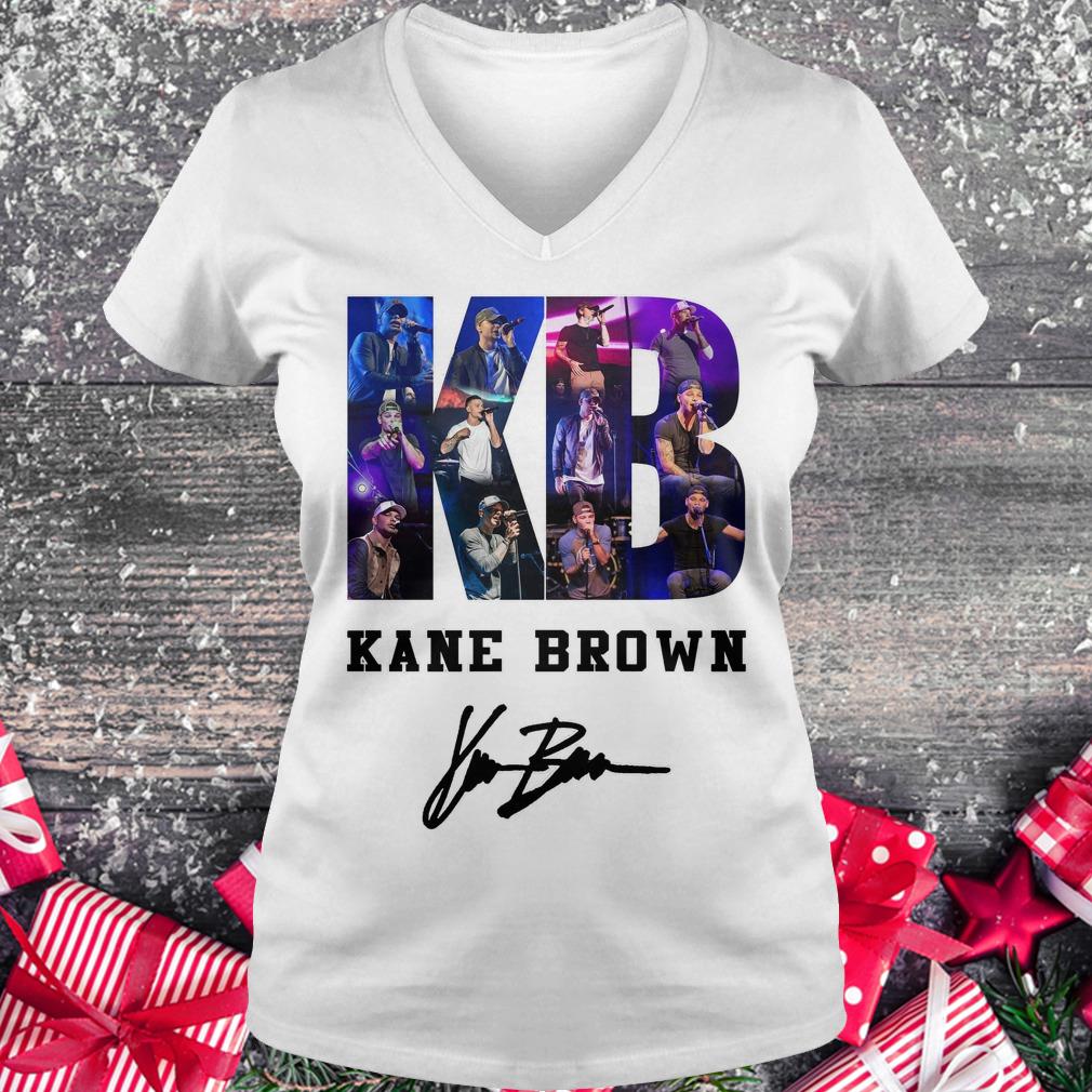 Nice Kane Brown Signed Autograph shirt Ladies V-Neck