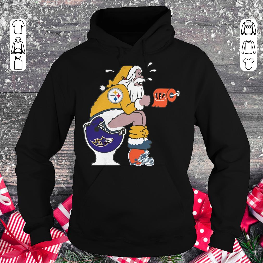 Nice Pittsburgh Steelers Santa Baltimore Ravens Toilet shirt Hoodie