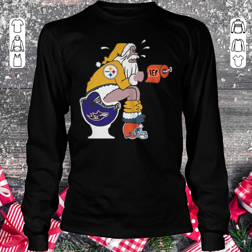 Nice Pittsburgh Steelers Santa Baltimore Ravens Toilet shirt Longsleeve Tee Unisex
