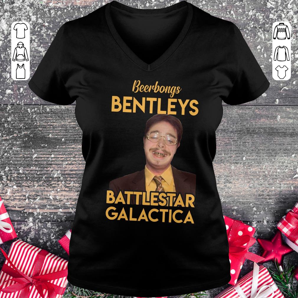 Nice Post Malone berrbongs bentleys battlestar galactica shirt Ladies V-Neck
