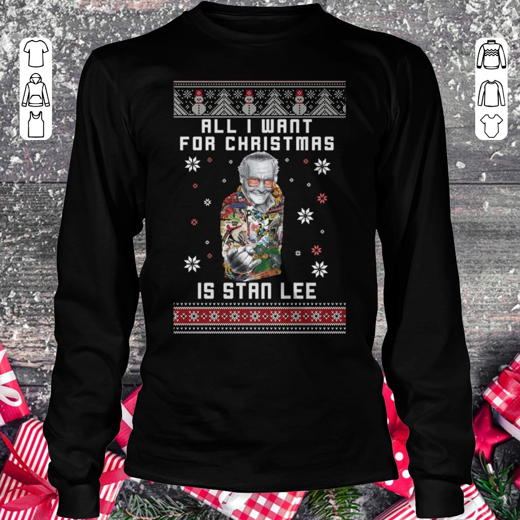 Official All I want for christmas is Stan Lee shirt sweater Longsleeve Tee Unisex
