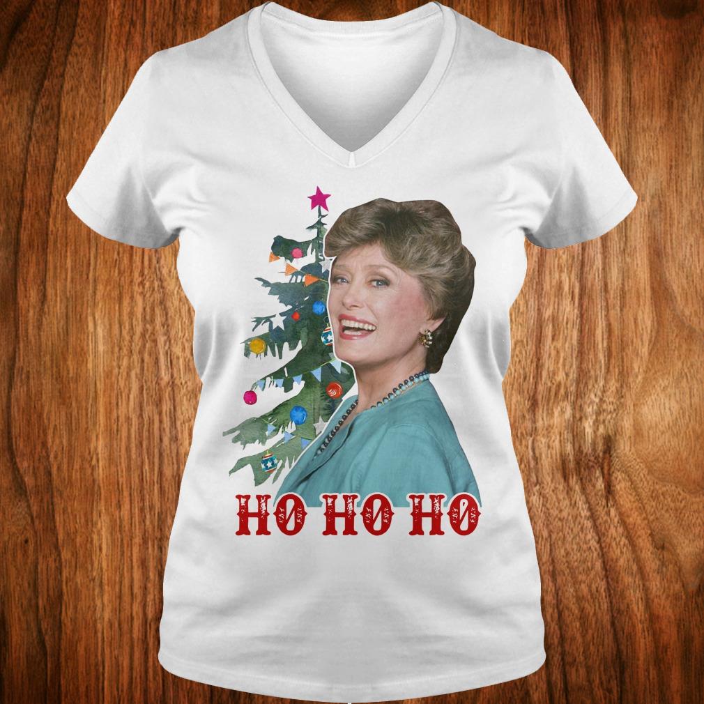 Official Blanche Golden Girls Ho ho ho Merry Christmas shirt Ladies V-Neck