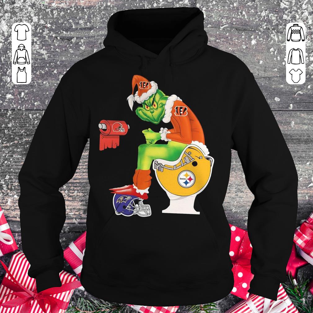 Official Grinch Santa Cincinnati Bengals Pittsburgh Steelers Toilet shirt Hoodie