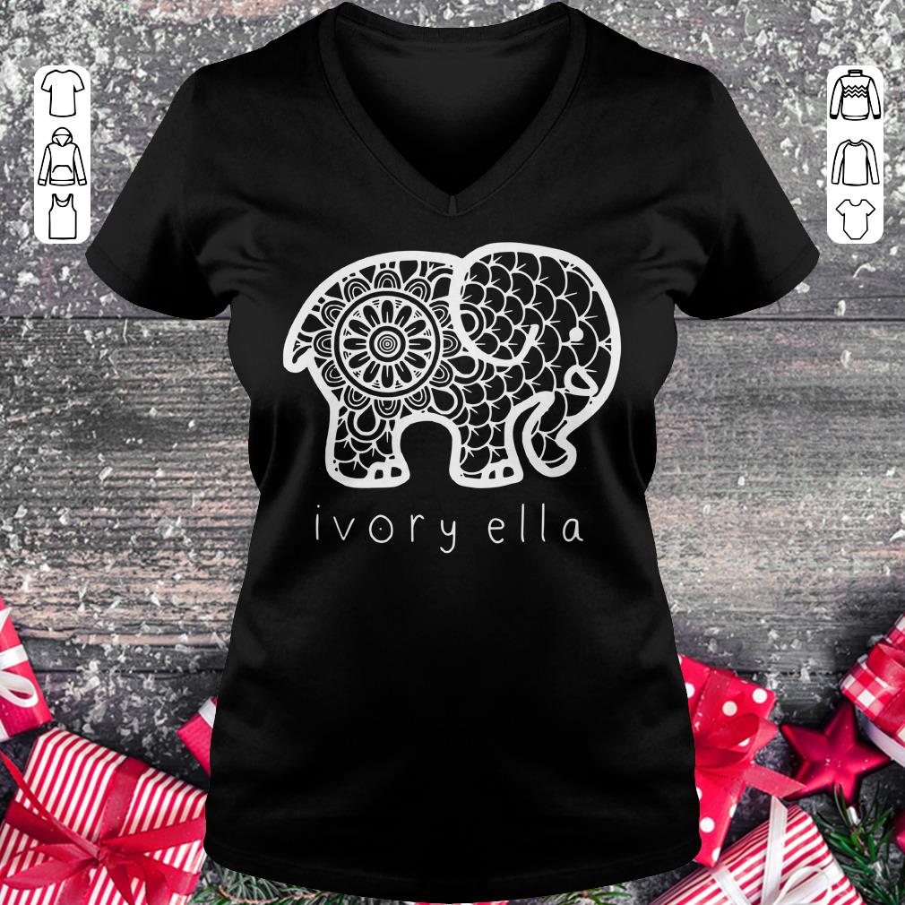 Official Ivory ella elephant shirt Ladies V-Neck