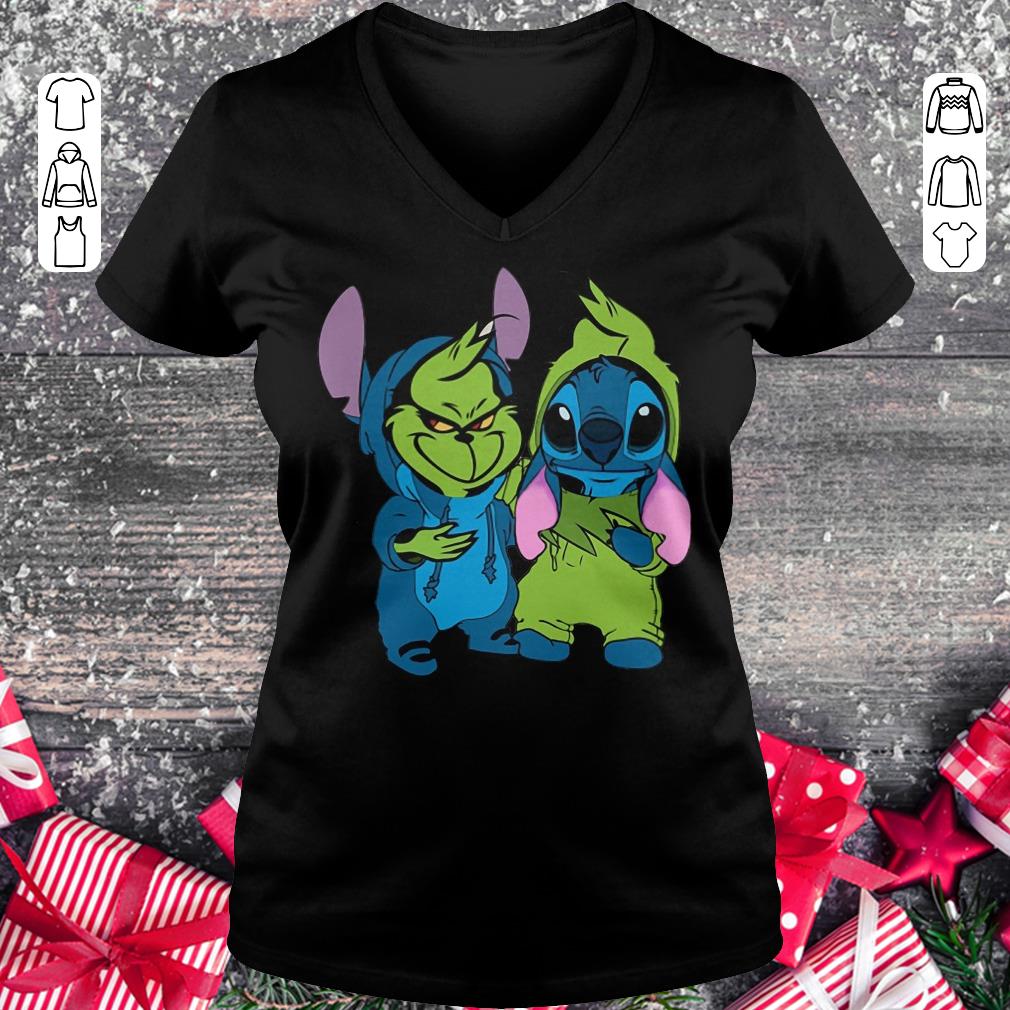 Official Stitch and Grinch shirt Ladies V-Neck