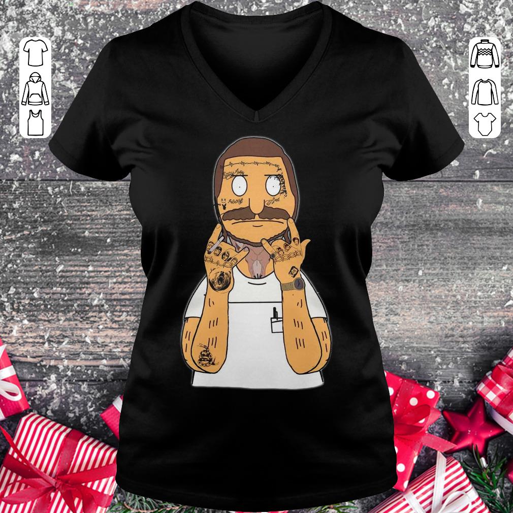 Original Bobs Burger with Post Malone bear snake Thanos shirt Ladies V-Neck