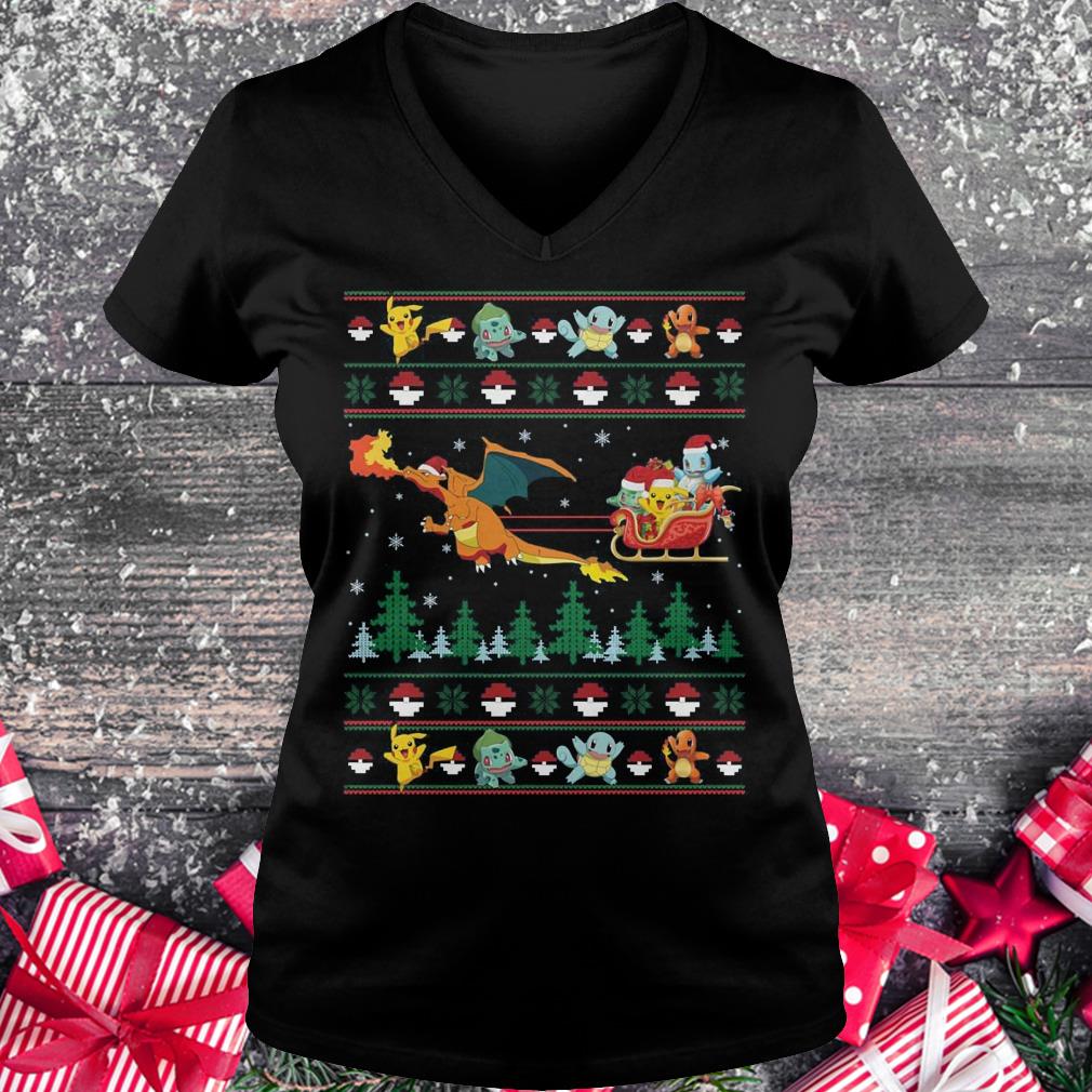 Original Christmas Pokemon Sweater shirt Ladies V-Neck