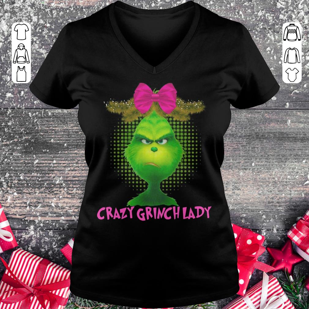 Original Grinch Crazy lady shirt Ladies V-Neck