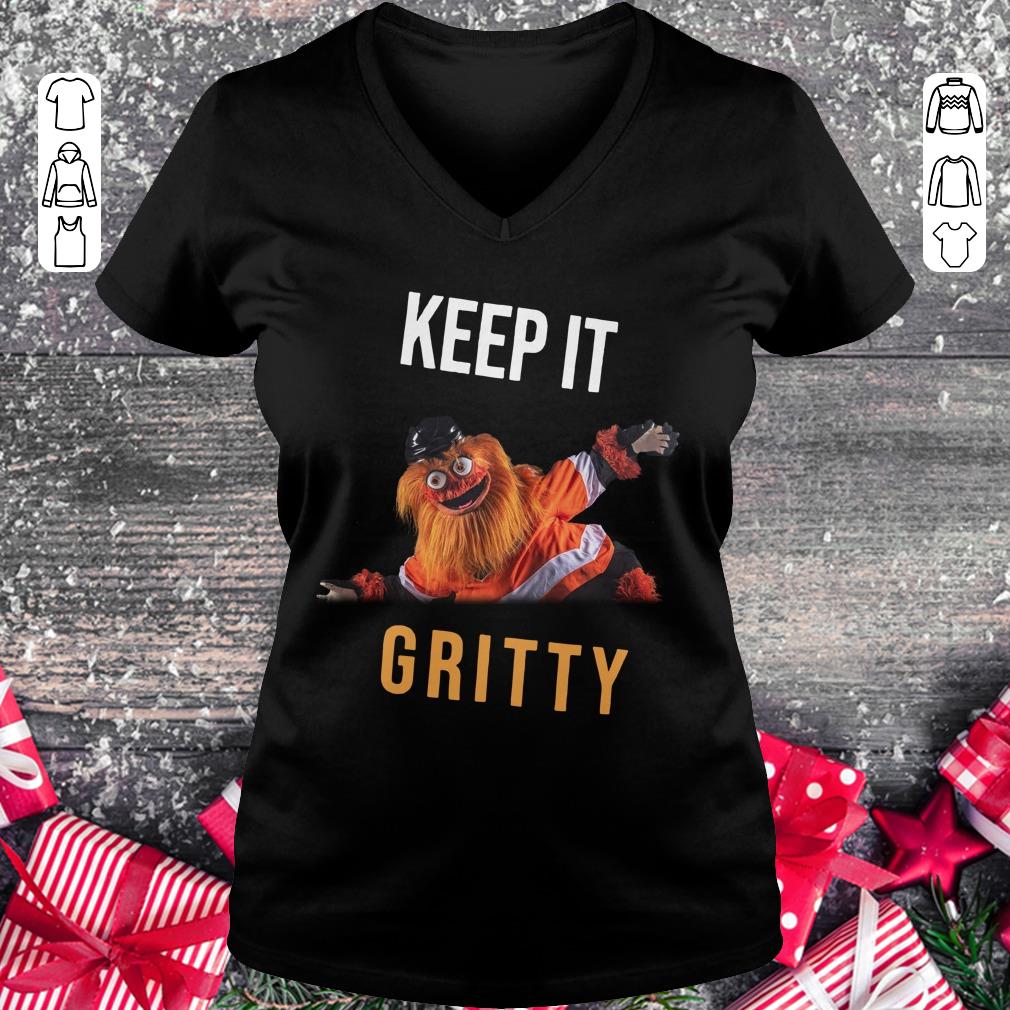 Original Keep It Gritty Flyers Mascot shirt Ladies V-Neck