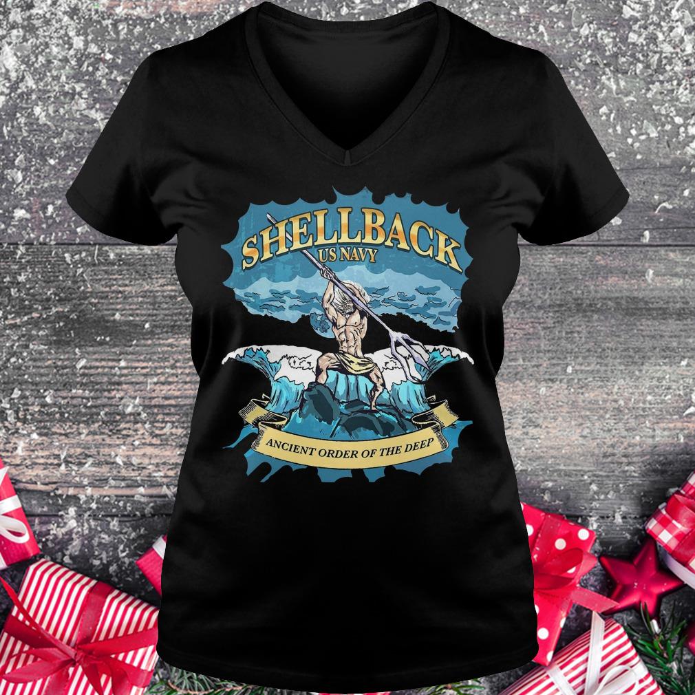 Original Shellback Us Navy Ancient Order Of the deep shirt Ladies V-Neck