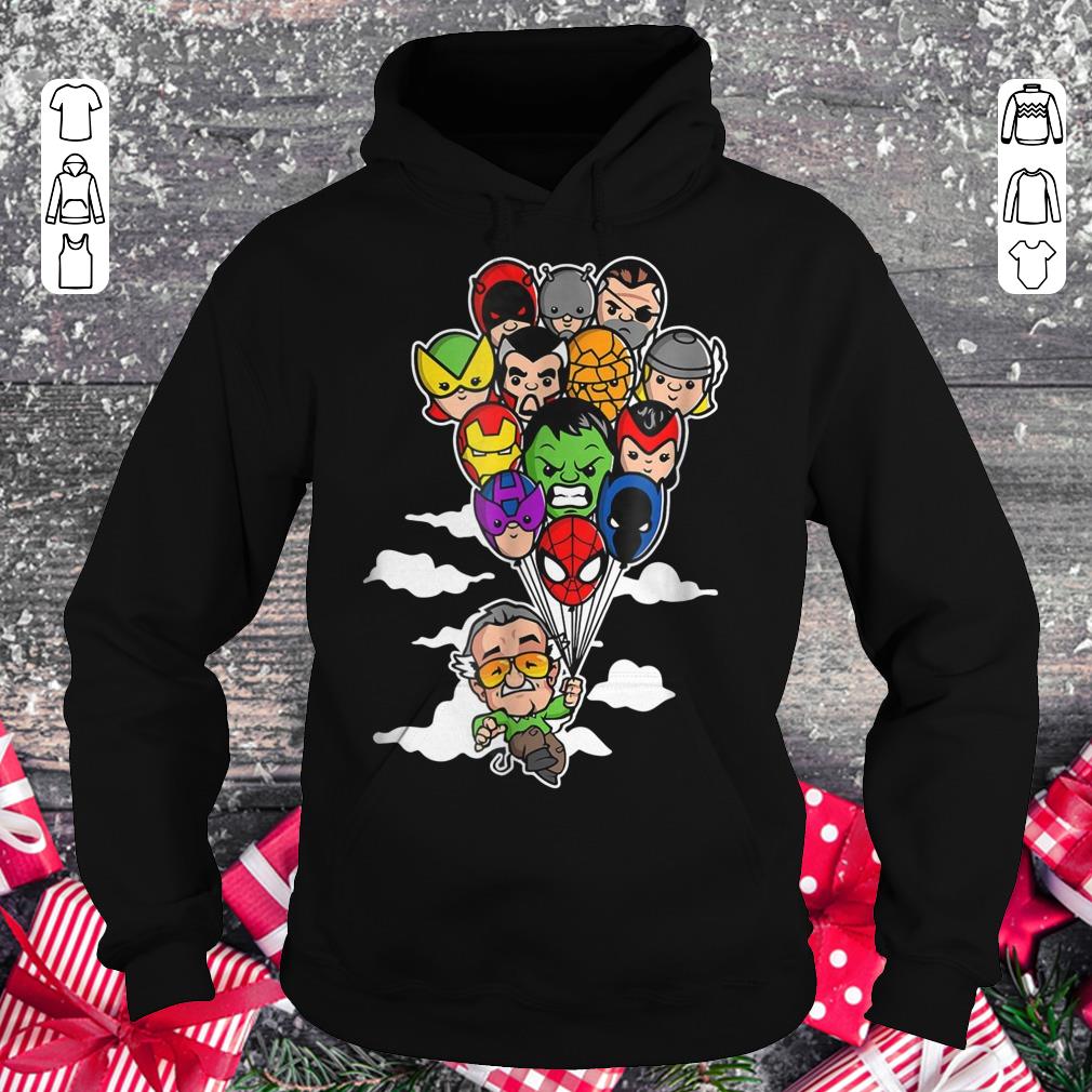 Original Stan Lee holding balloons avengers heroes shirt longsleeve Hoodie