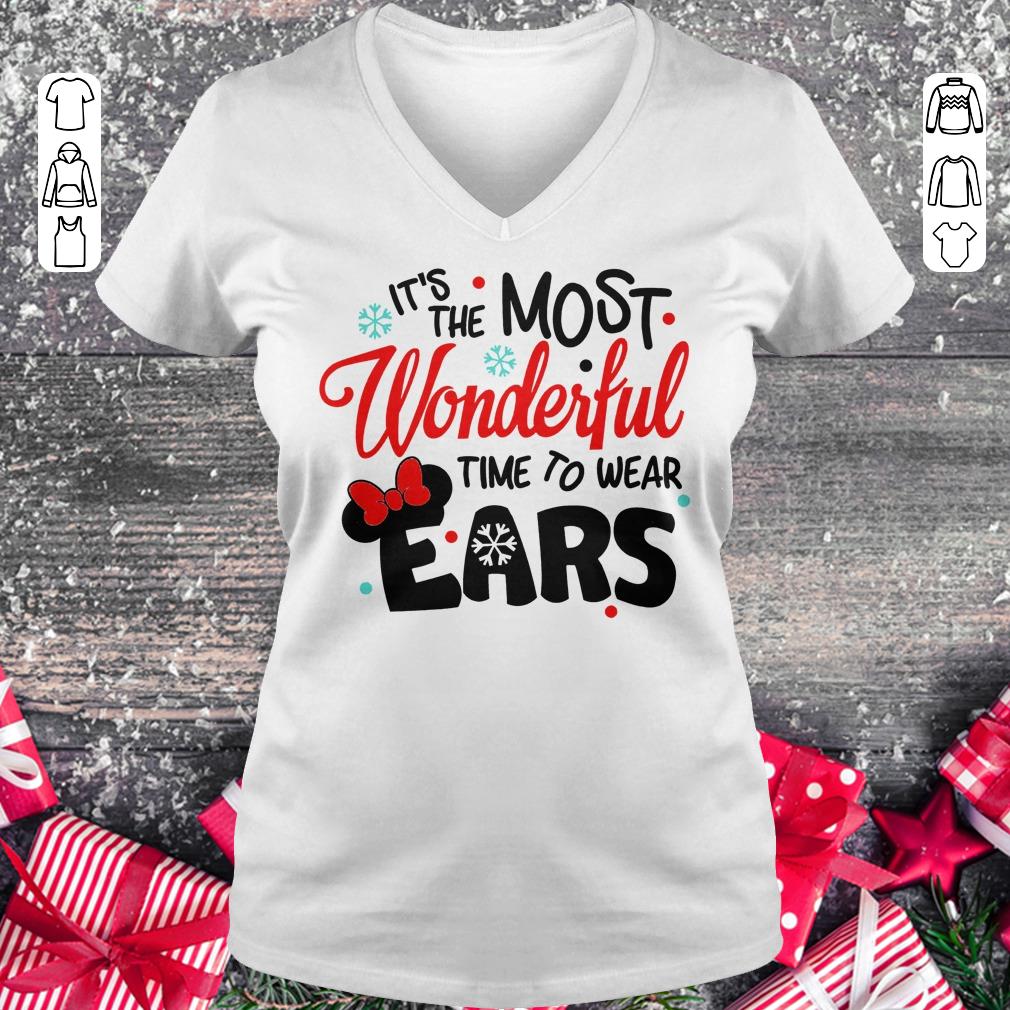 Premium Disney It's The Most Wonderful Time To Wear Ears shirt hoodie Ladies V-Neck