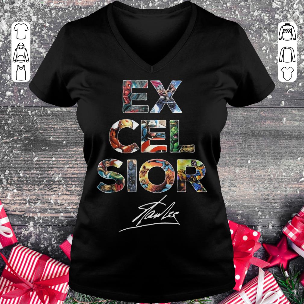 Premium Excelsior Stan Lee Signature shirt Ladies V-Neck