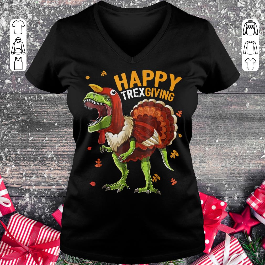 Premium Happy Trexgiving shirt sweatshirt Ladies V-Neck