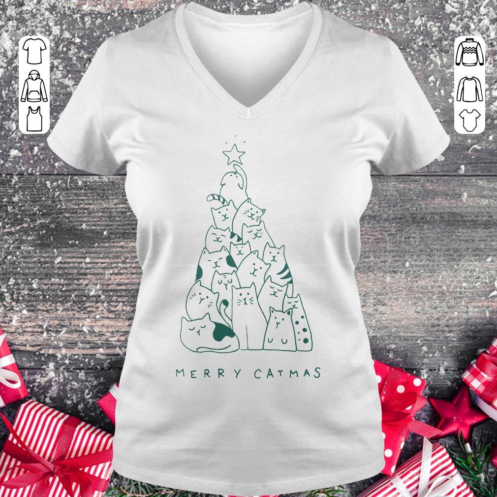 Premium Merry catmas shirt sweater Ladies V-Neck