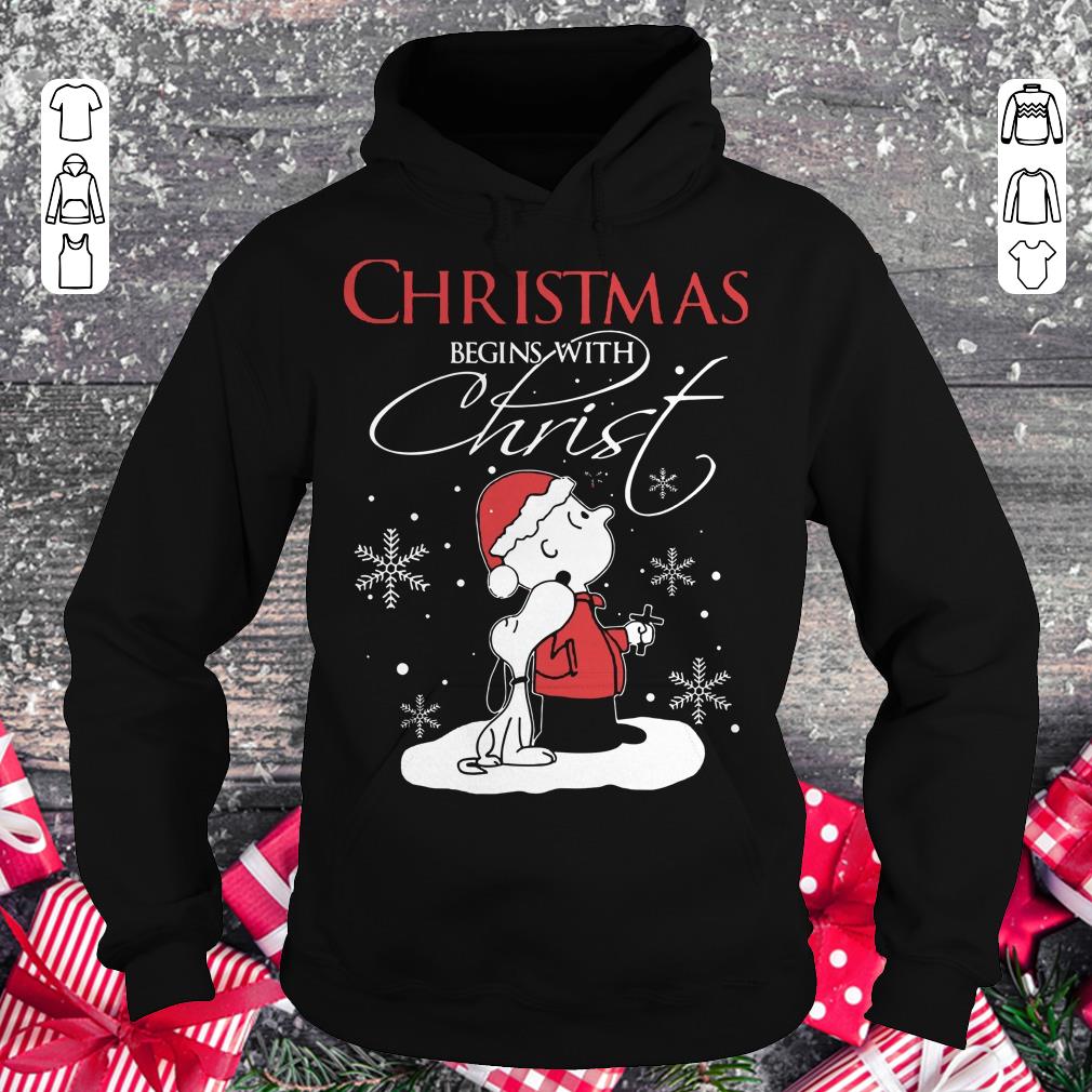 Premium Snoopy and Charlie Brown christmas begins with christ shirt Hoodie