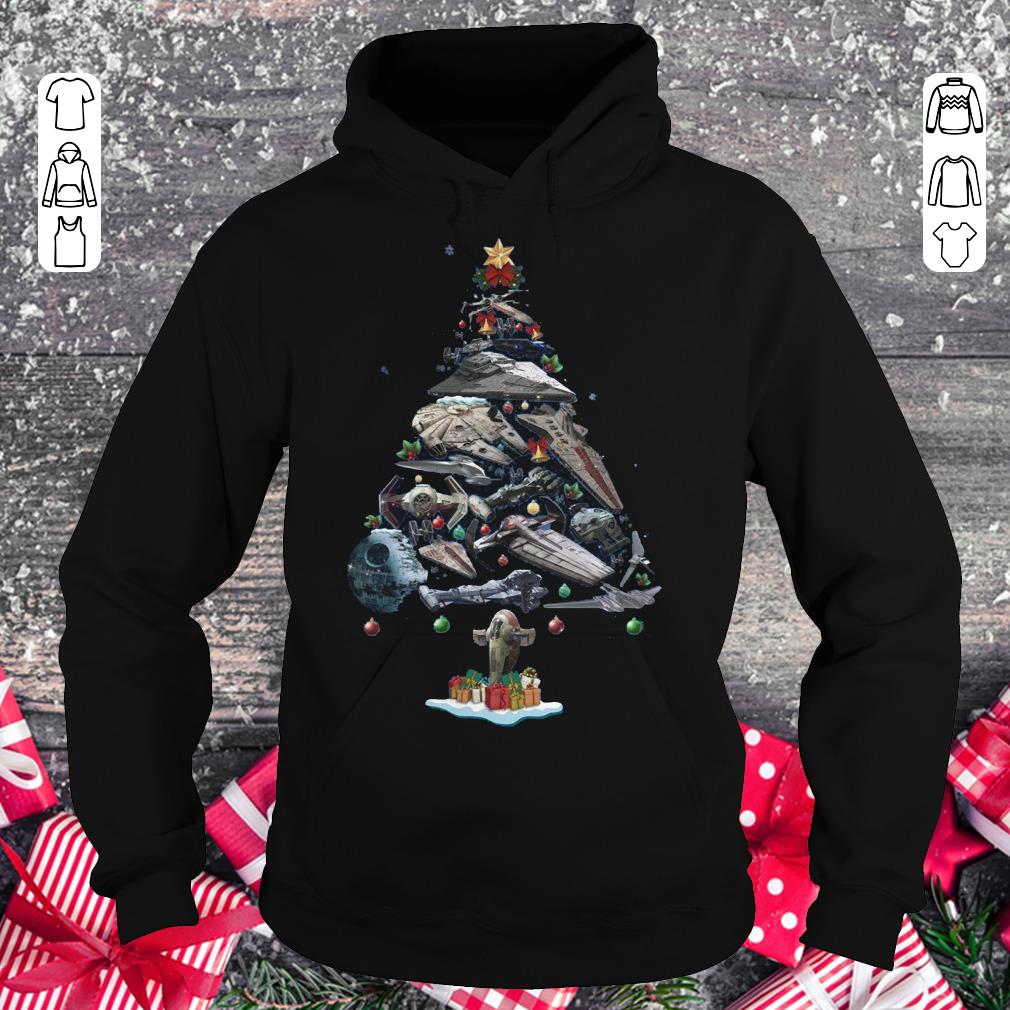 Premium Spaceship Christmas Tree shirt Hoodie