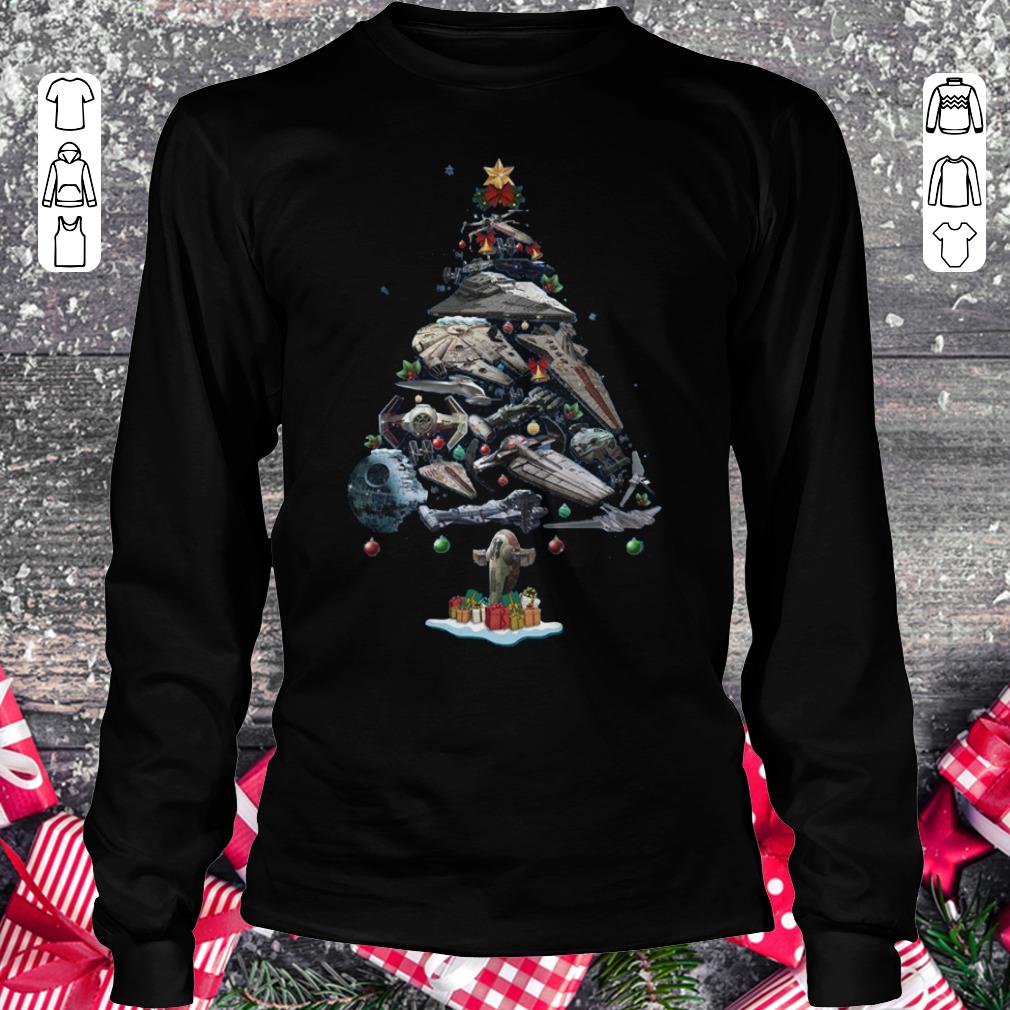 Premium Spaceship Christmas Tree shirt Longsleeve Tee Unisex