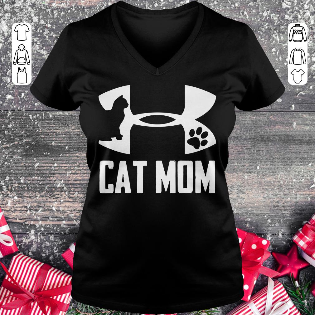 Premium Under Armour Cat paw Mom shirt Ladies V-Neck