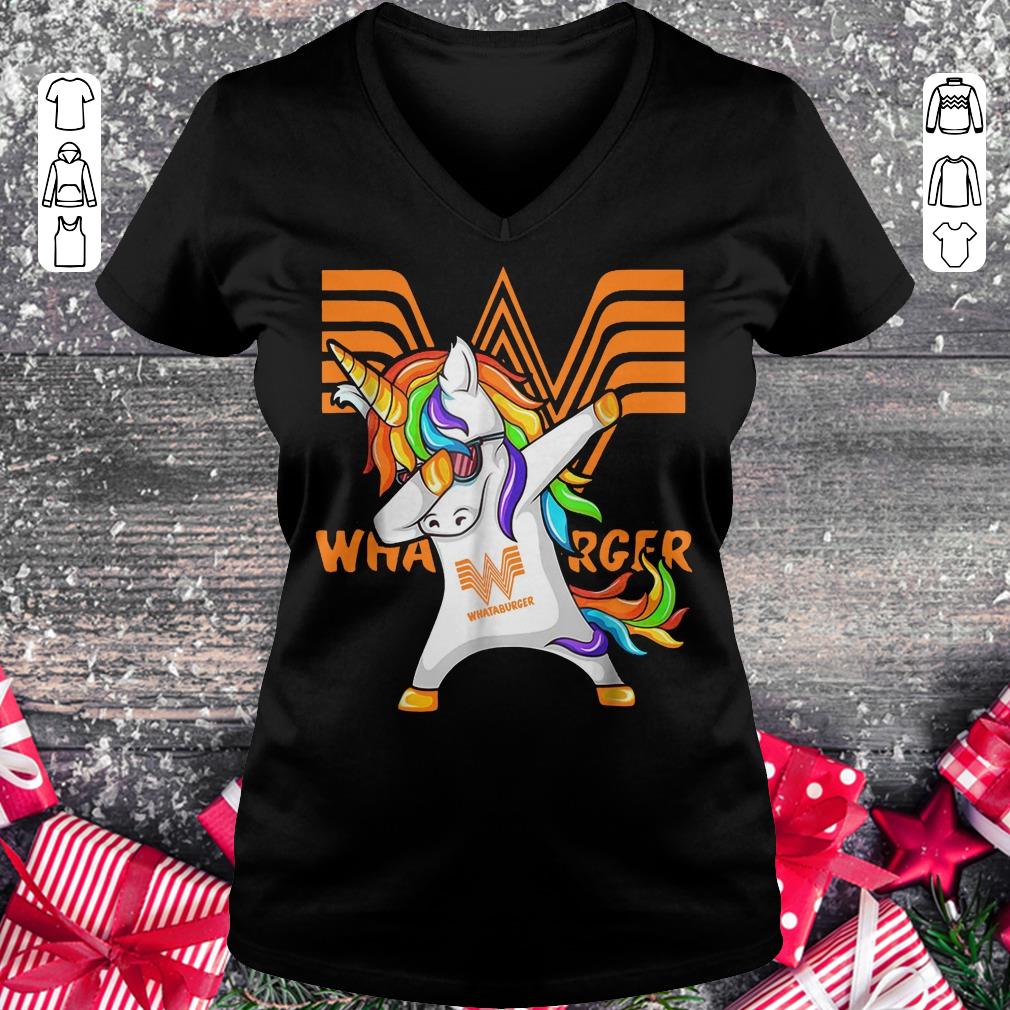 Premium Whataburger Unicorn Dabbing shirt sweater Ladies V-Neck