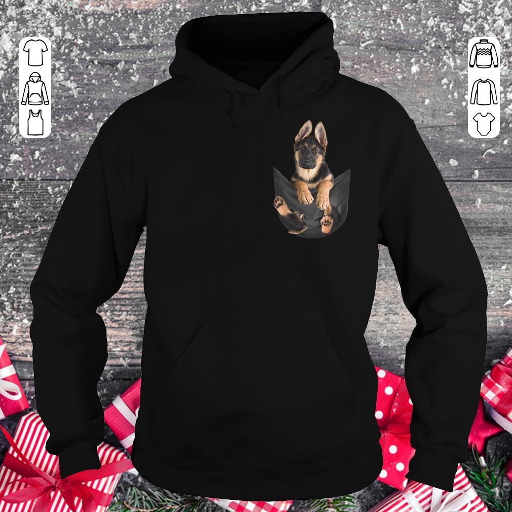 Pretty German Shepherd dog in Pocket shirt, sweater Hoodie