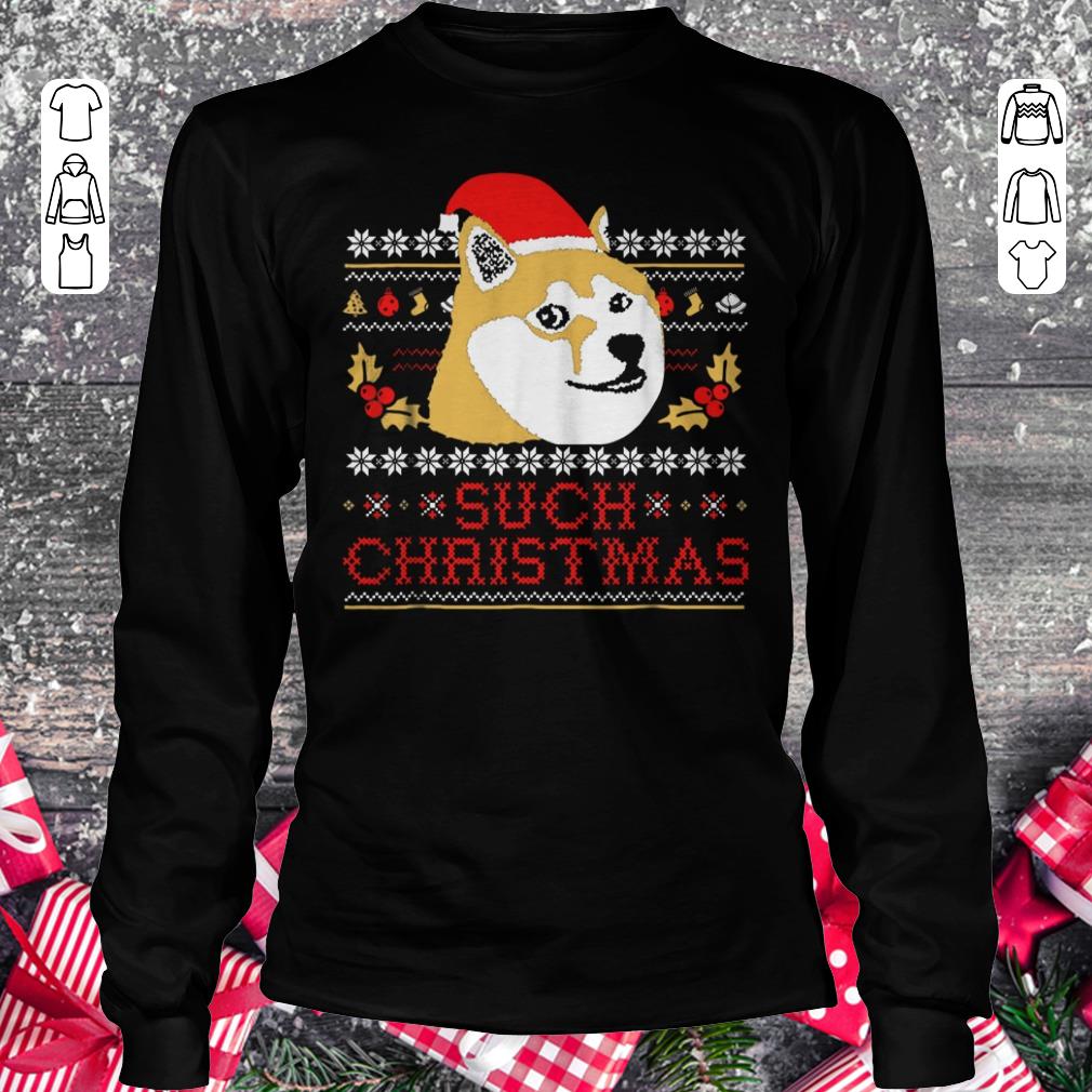 Pretty Shiba Inu Such Christmas Sweater shirt Longsleeve Tee Unisex