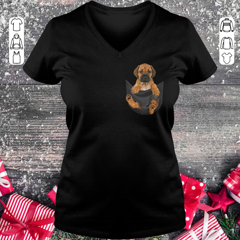 Rhodesian Ridgeback in Tiny Pocket shirt Ladies V-Neck