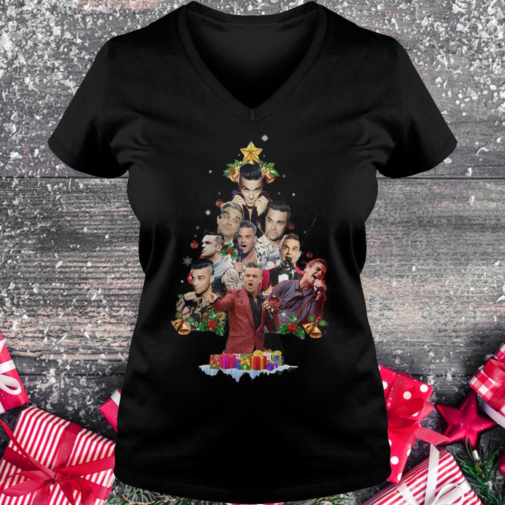 Robbie Williams Christmas Tree shirt Ladies V-Neck