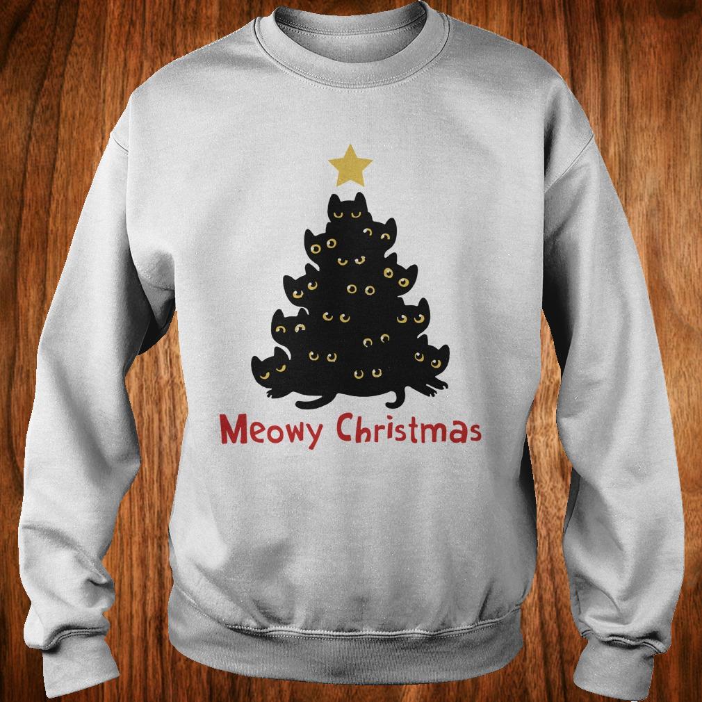 The best Cat Meowy Christmas Tree sweatshirt Sweatshirt Unisex