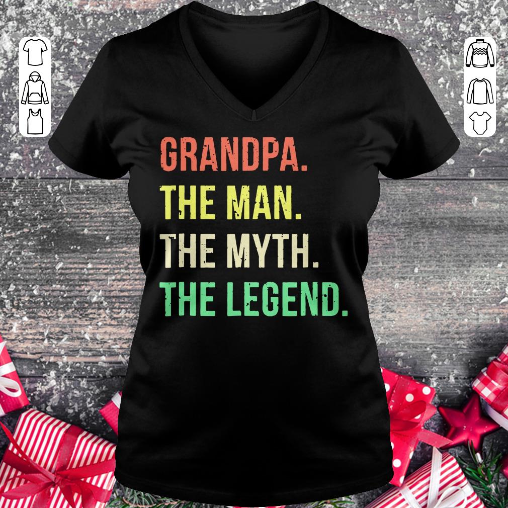 Top Grandpa The Man The Myth The Legend shirt Ladies V-Neck