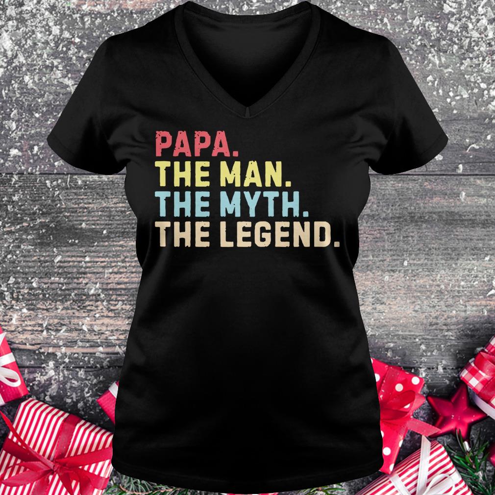 Top Papa the man the myth the legend shirt Ladies V-Neck