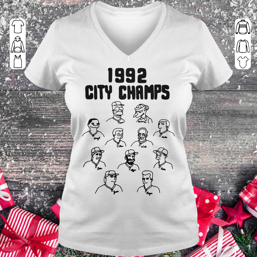 Top The Simpsons 1992 city champs Homer shirt Ladies V-Neck