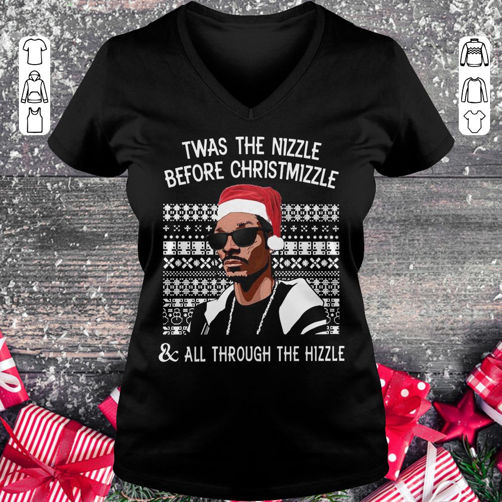 Twas the Nizzle before christmizzle and all through the hizzle shirt Ladies V-Neck