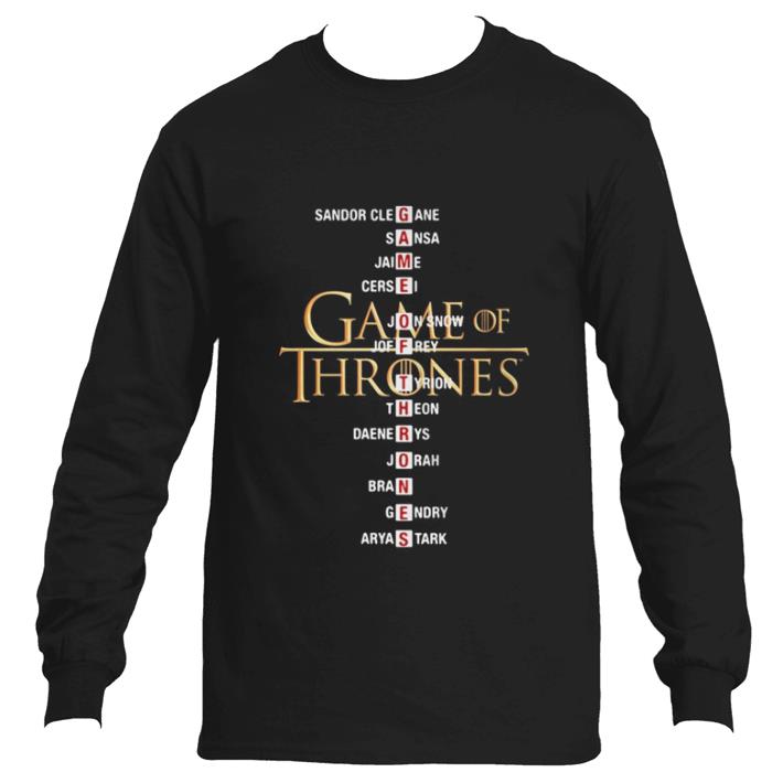 Hot Game of Thrones list name characters shirt