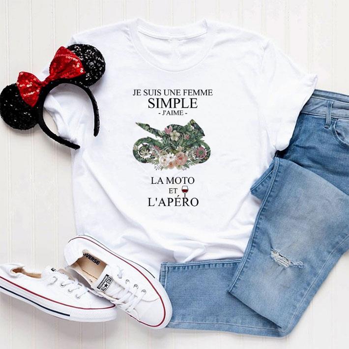 Official Motorcycle Je Suis une femme simple J’aime La Moto et L’apero shirt