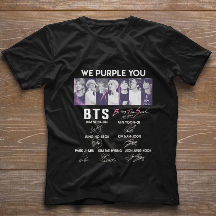 Official We purple you BTS Bring The Soul The Movie signatures shirt
