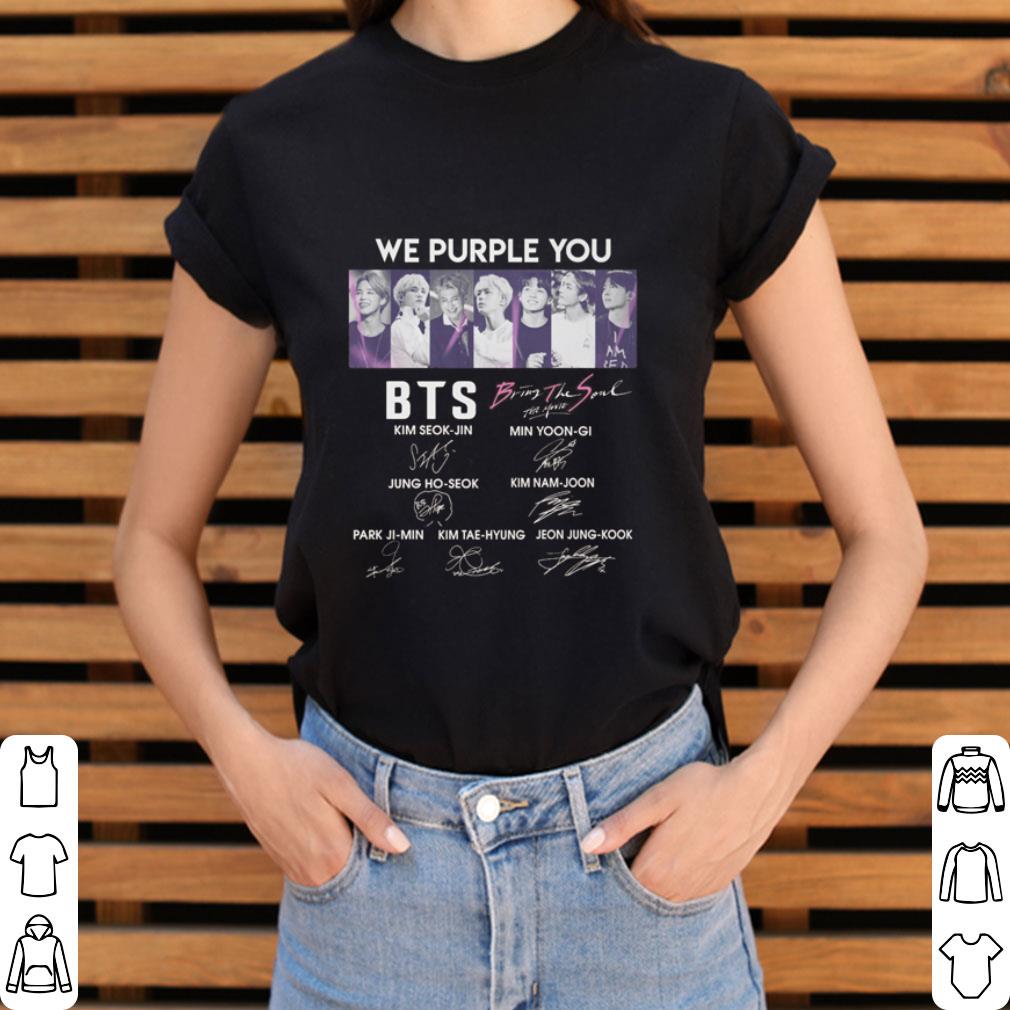 Official We purple you BTS Bring The Soul The Movie signatures shirt
