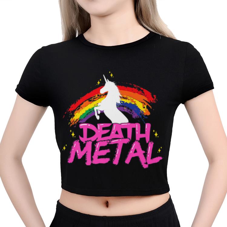 T-Shirt Donna Unicorno Death Metal: Maglia Originale In Puro Cotone, Vestibilità Aderente, Stile Vintage E Ironico