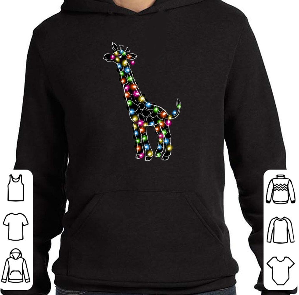 Nice Giraffe Christmas lights shirt