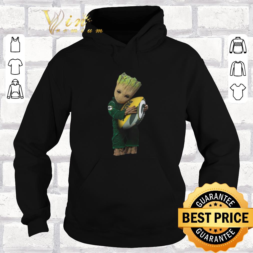 Top Green Bay Packers Baby Groot hug rugby ball shirt