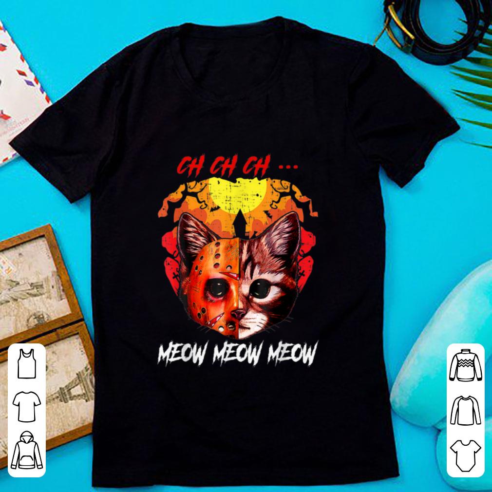 Jason Vorhees Cat Ch Ch Ch Meow Meow Meow Halloween Cat Vintage Men's T-Shirt Jason Vorhees Cat Ch Ch Ch Meow Meow Meow Halloween Cat Vintage Men's T-Shirt