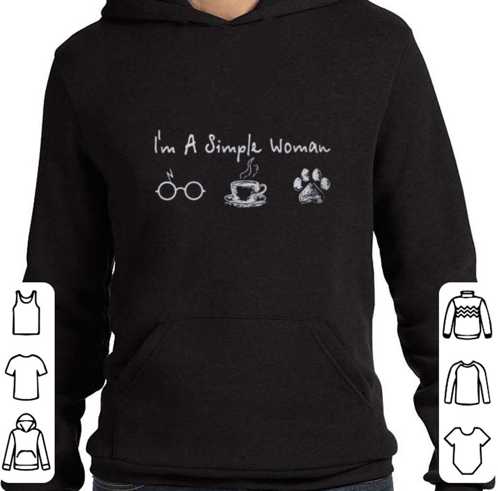 Funny I'm a simple woman Harry Potter coffee dog paw shirt