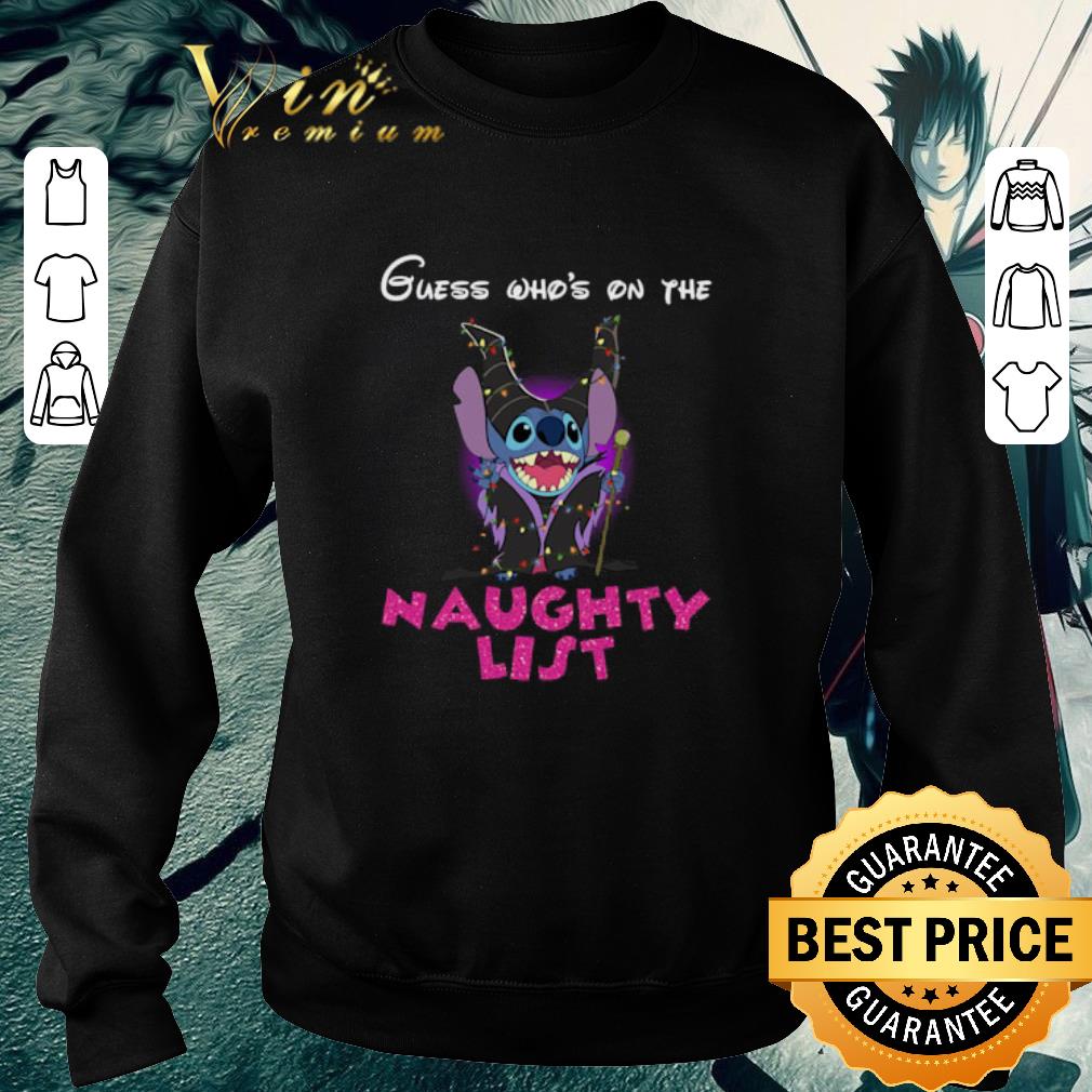 Official Stitch Maleficent Guess who's on the Naughty List shirt