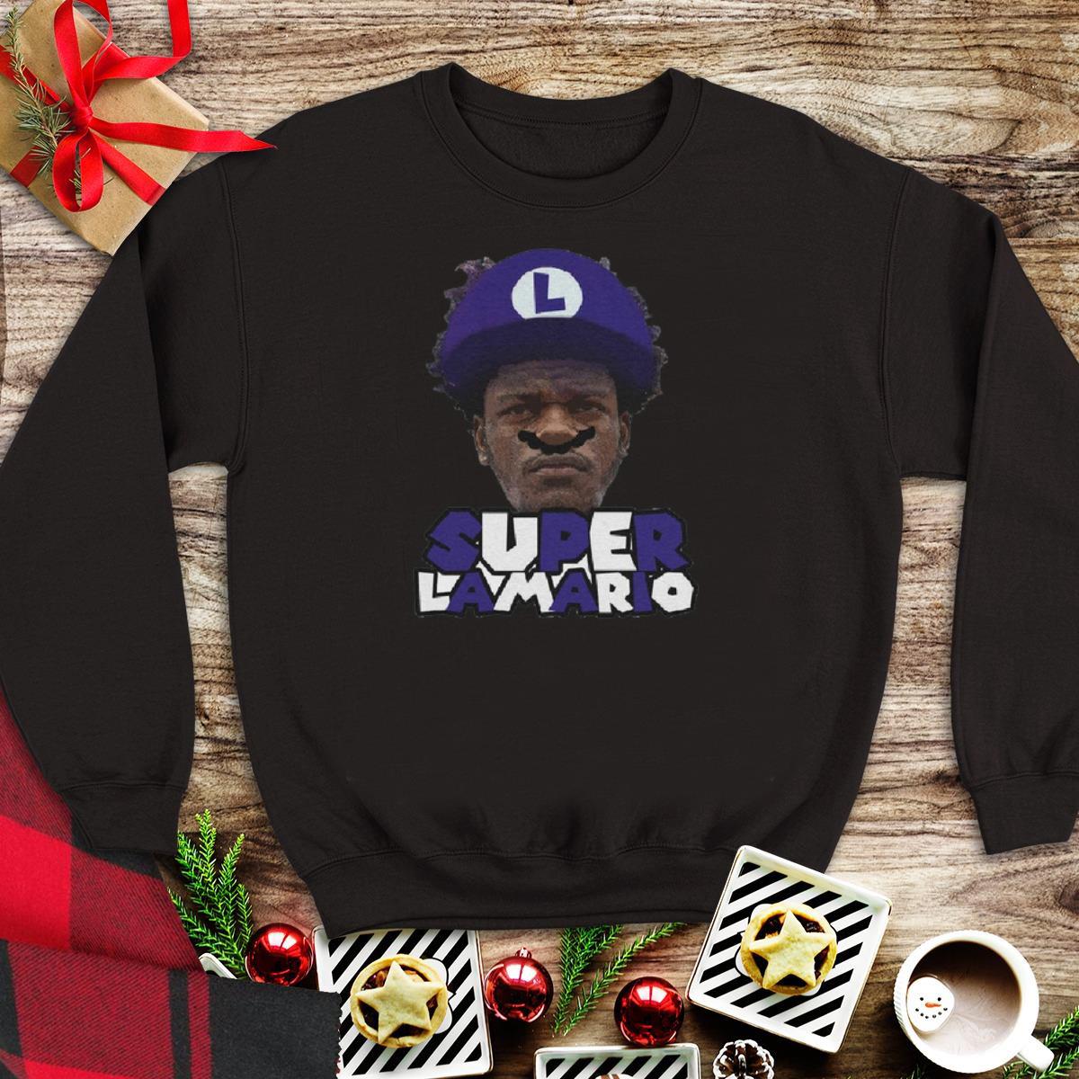 Awesome Lamar Jackson Super Lamario sweater