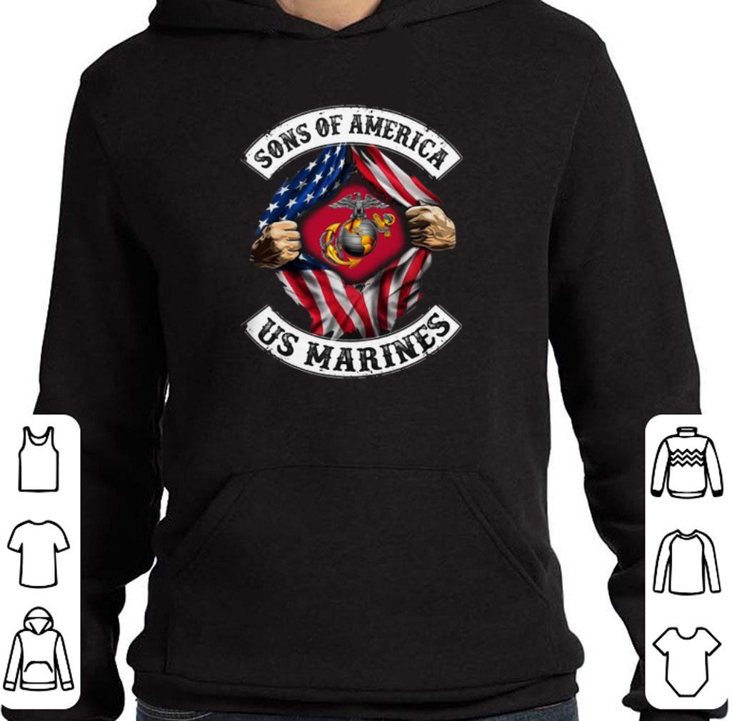 Hot Sons of America US Marines inside American flag shirt