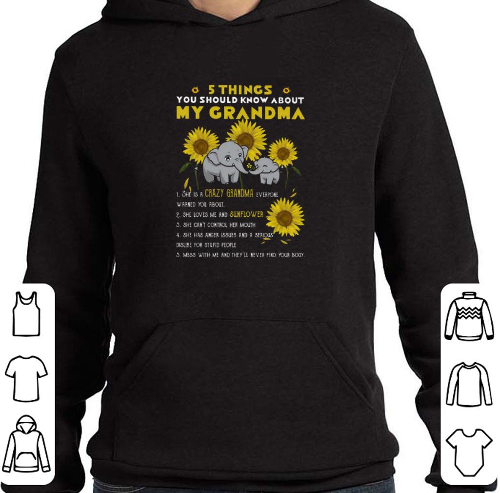 Funny Elephants 5 things you should know about my grandma sunflower shirt