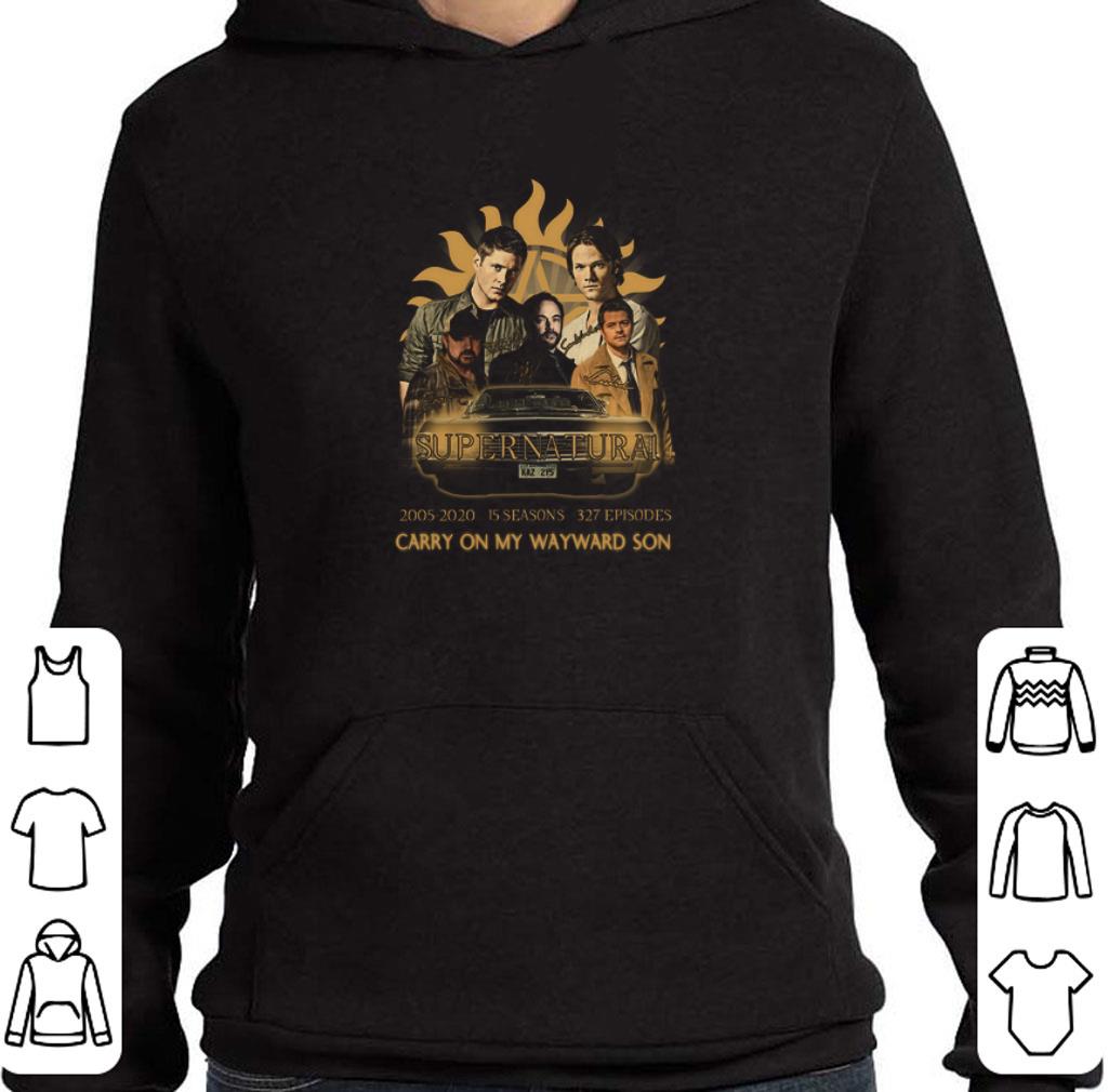 Hot Supernatural 2005 2020 15 seasons 327 ep carry on my wayward son shirt