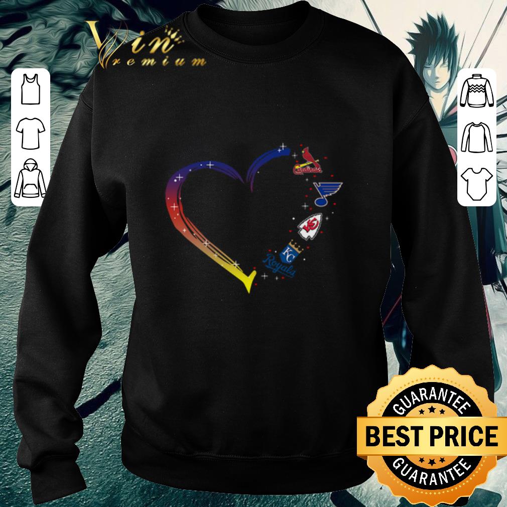 Pretty Love St. Louis Cardinals St. Louis Blues Kansas City Chiefs and Royals shirt