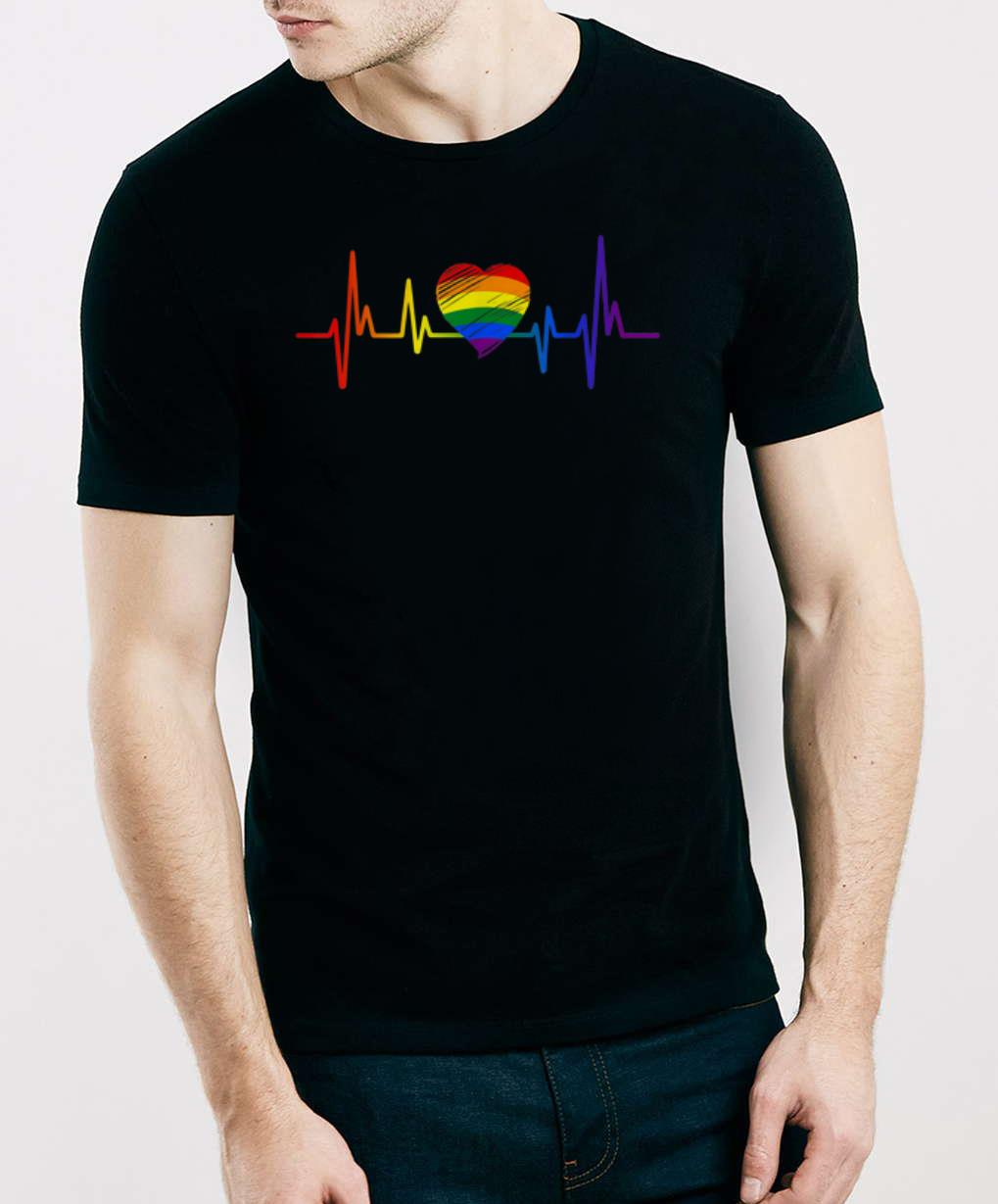Premium lovely lgbt gay pride heartbeat lesbian gays love shirt  kutee Premium lovely lgbt gay pride heartbeat lesbian gays love shirt  kutee