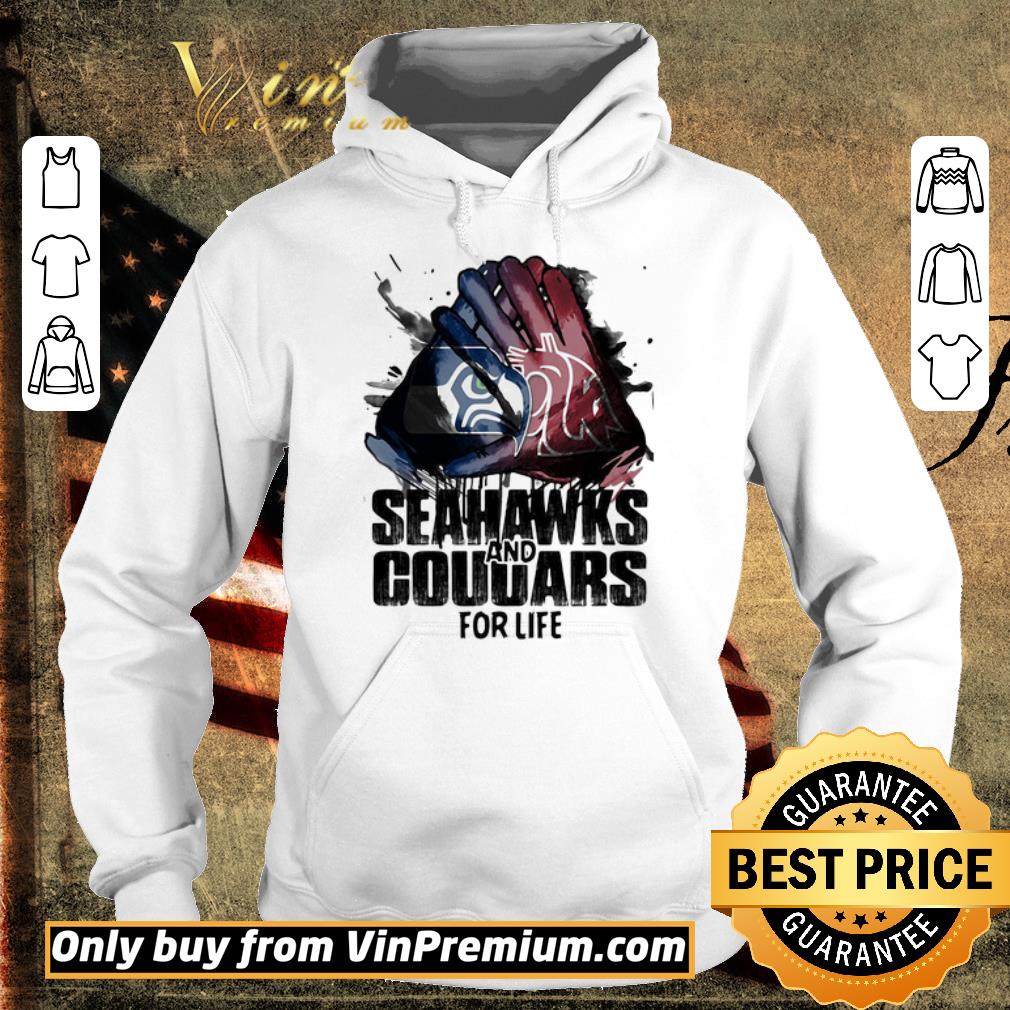 Official Seattle seahawks and washington state cougars for life art shirt